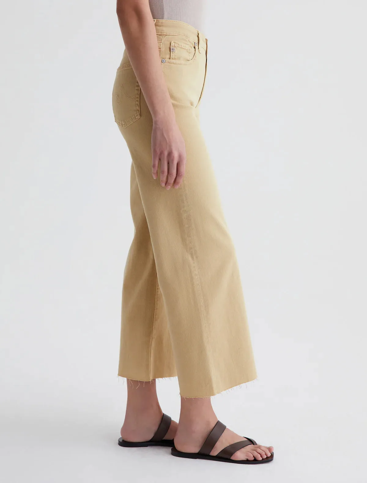 AG Denim Saige Wide Leg Crop in Sulpher Aspen Yellow