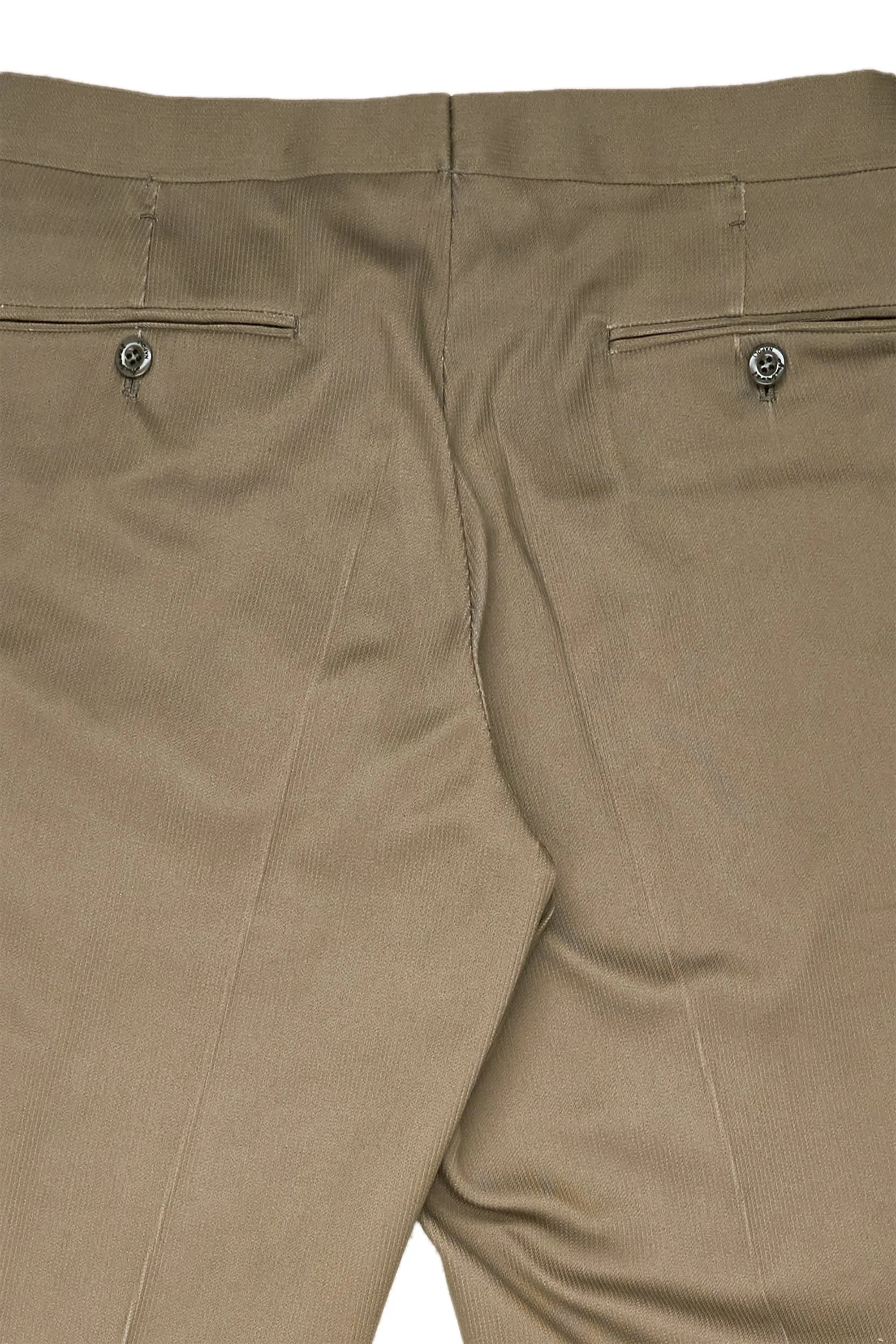 Ambrosi Green Cotton Trousers with Single Pleat