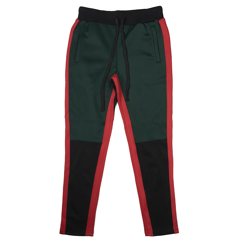 AMERICAN BAZI TRACK PANTS GREEN/RED - RJJ-7003