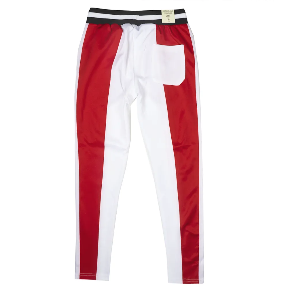 Red and White American Bazi Track Pants - Style RJJ-7002