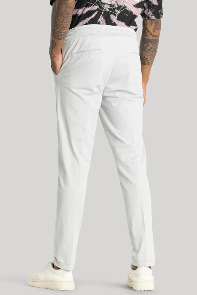 Mens Slim Fit Chinos in Light Grey - Angelo Collection