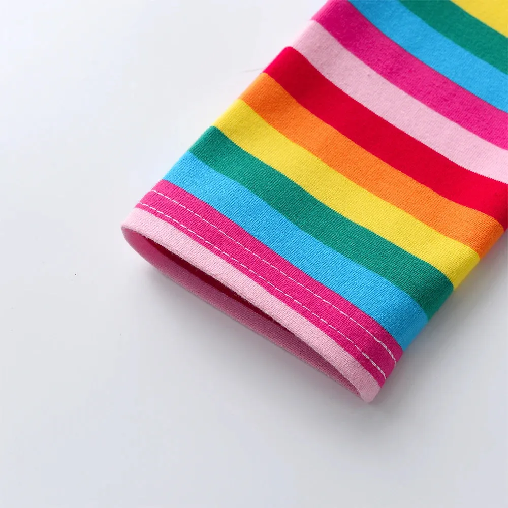 Baby Girl Rainbow 2-8Y Striped Leggings