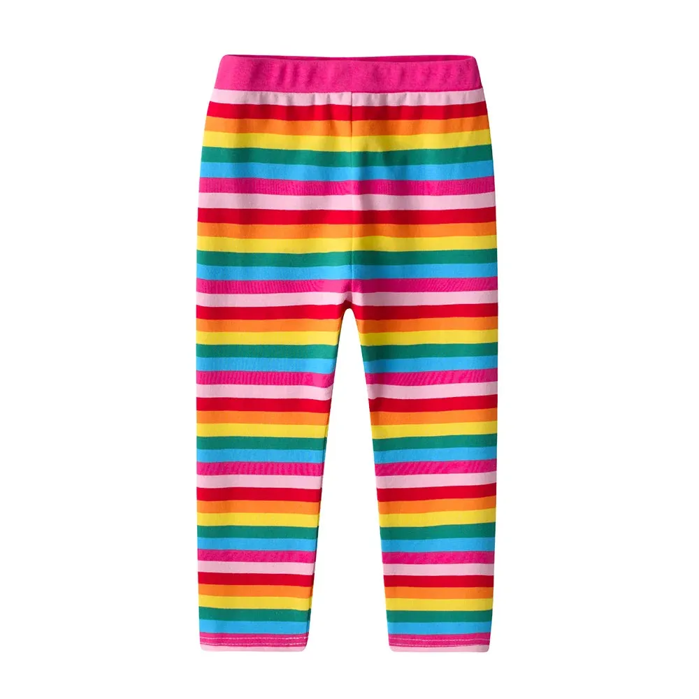 Baby Girl Rainbow 2-8Y Striped Leggings