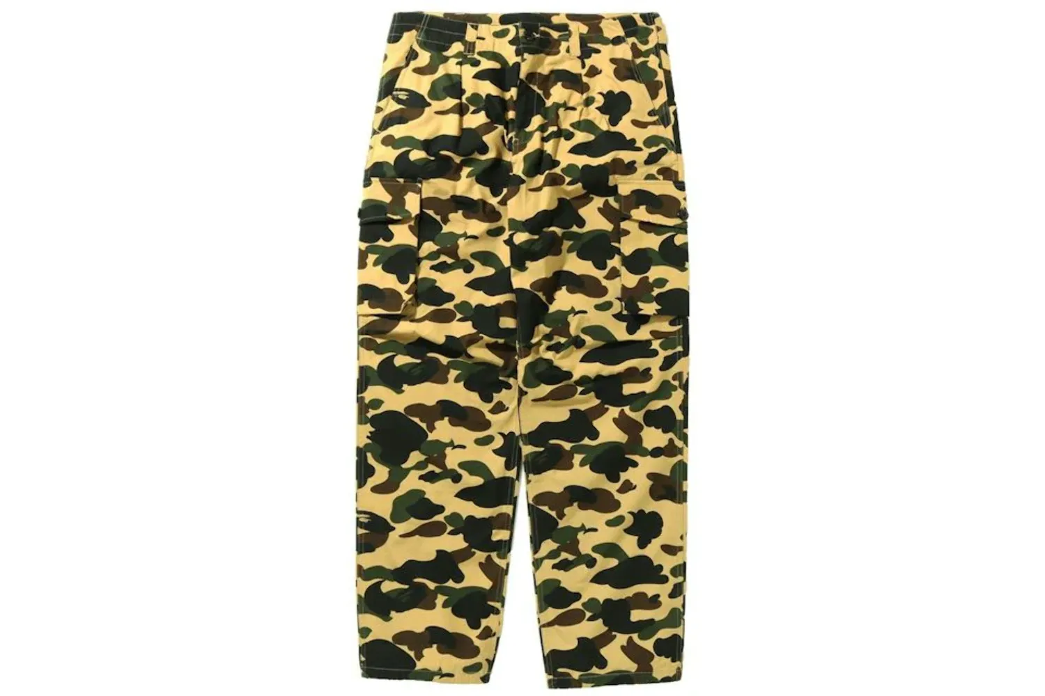 Bape 1ST Camo Wide Fit 6 Pocket Cargo Pants Yellow 001PTH801017M