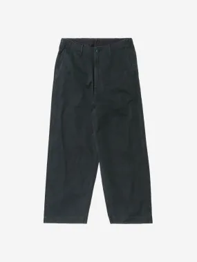 Beams Wide Chino Trousers - Navy