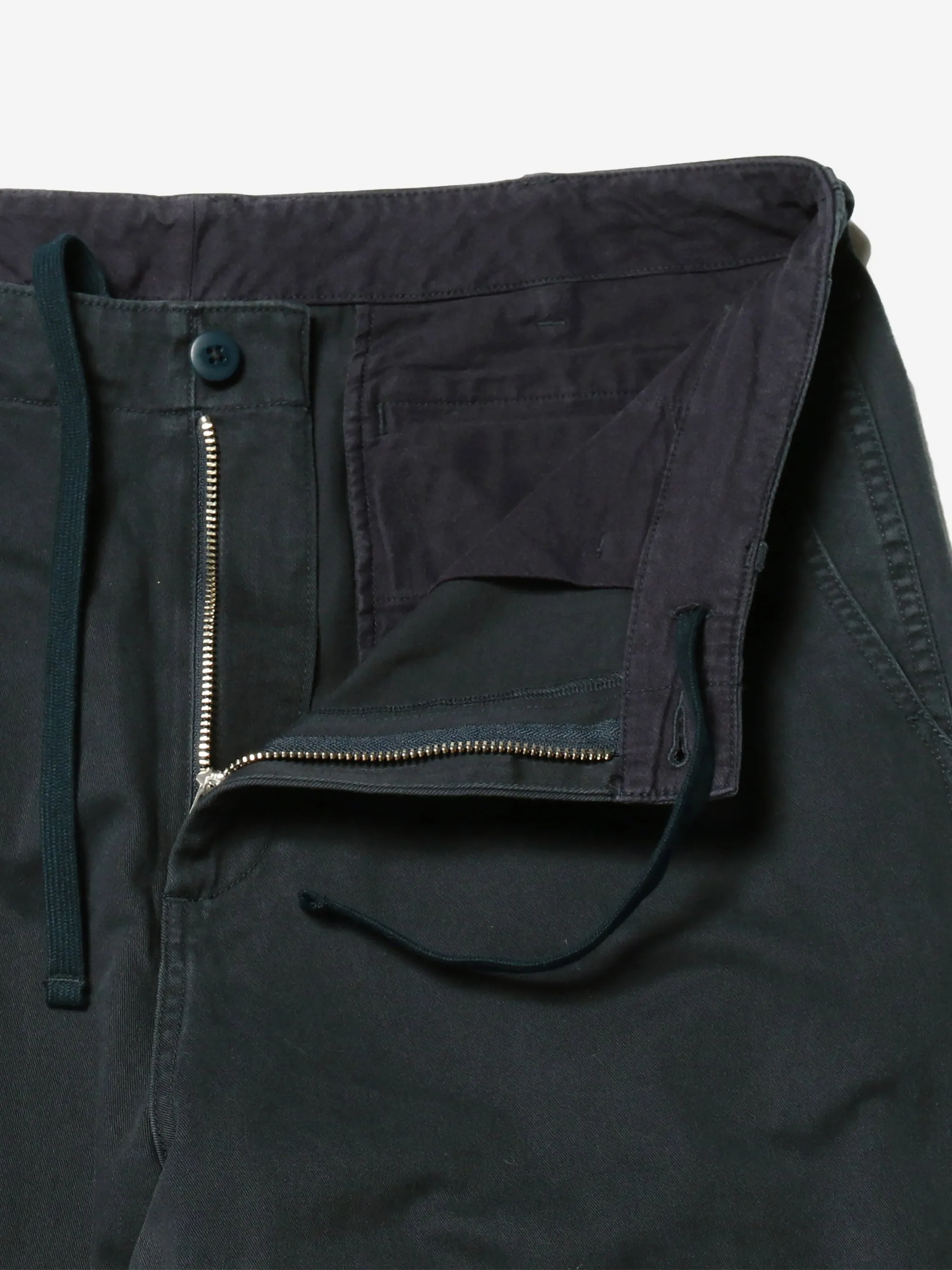 Beams Wide Chino Trousers - Navy