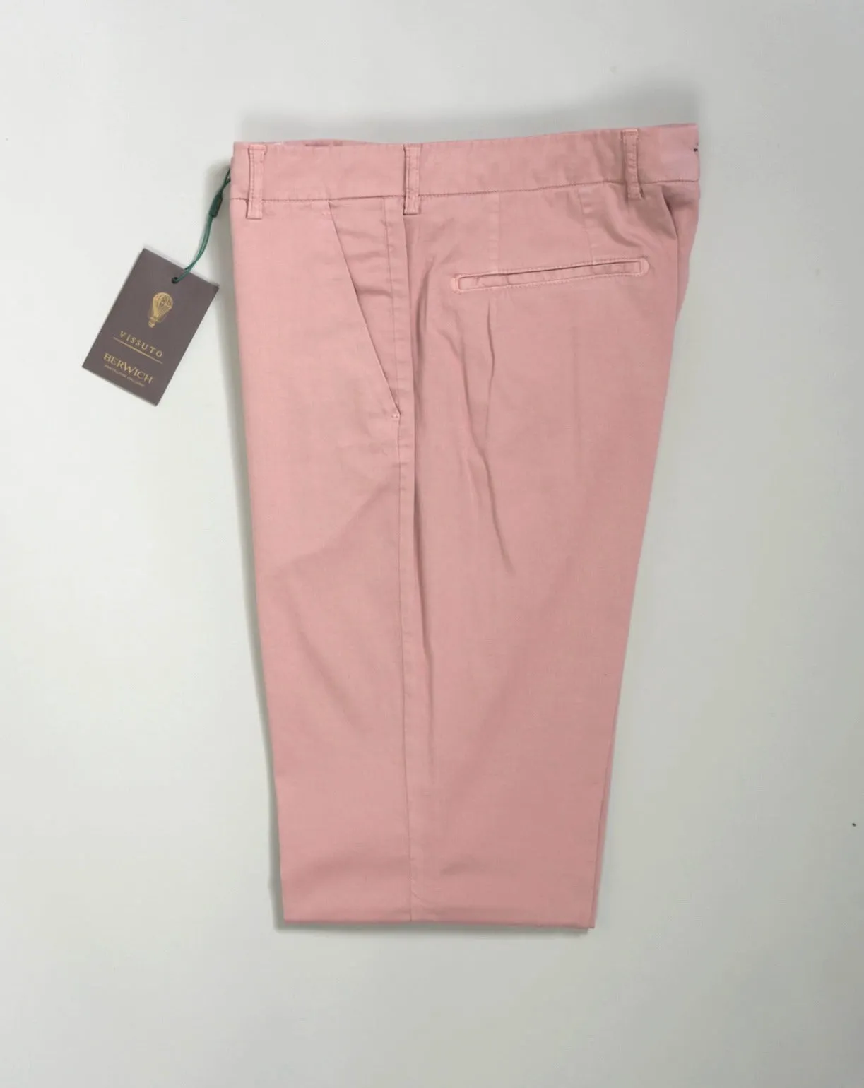 Berwich Morello Garment Dyed Chinos With Silk / Rosa