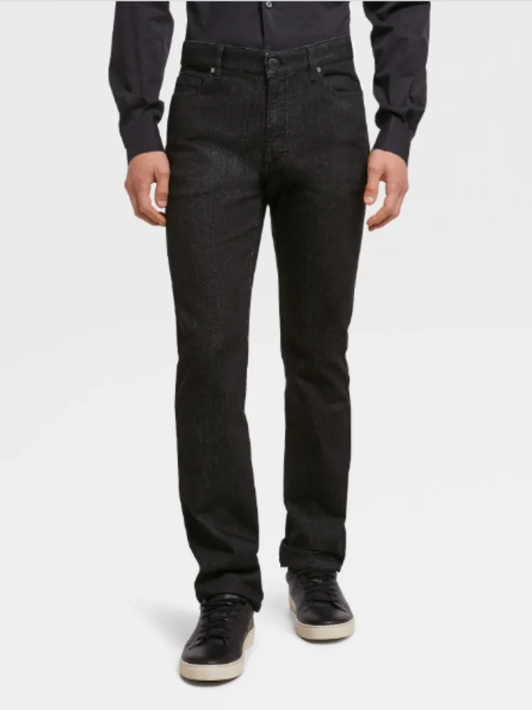 Black Cotton Denim Jeans