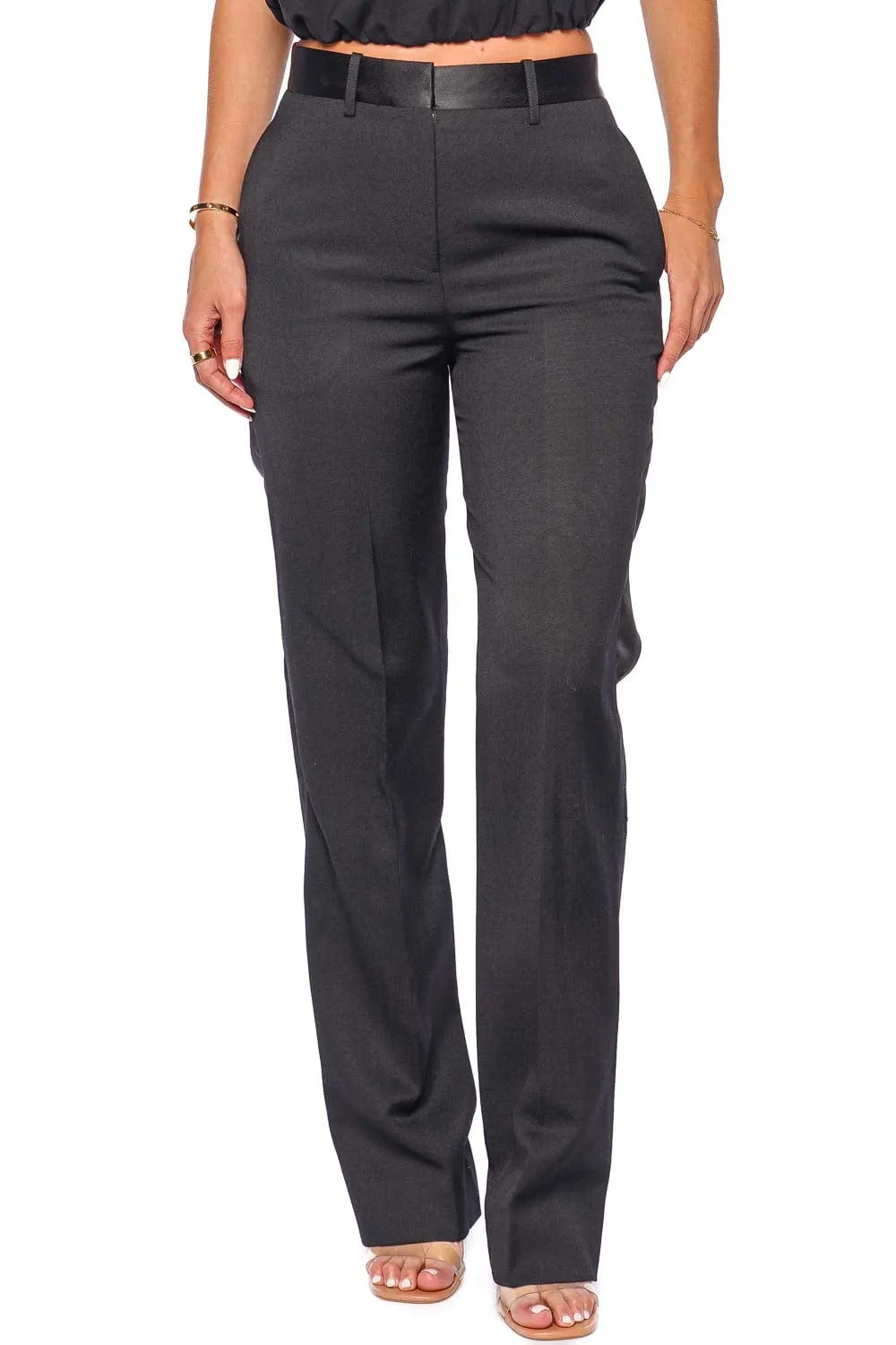 Black Pleated Tapered Trouser