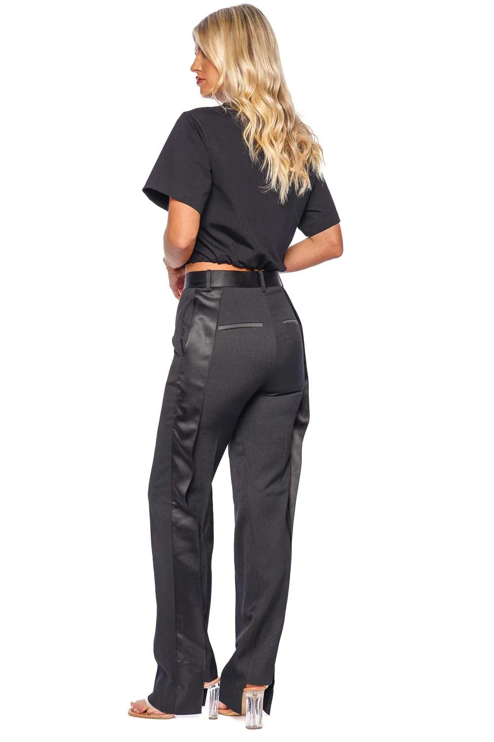 Black Pleated Tapered Trouser