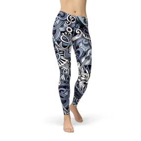 Blue Music Leggings