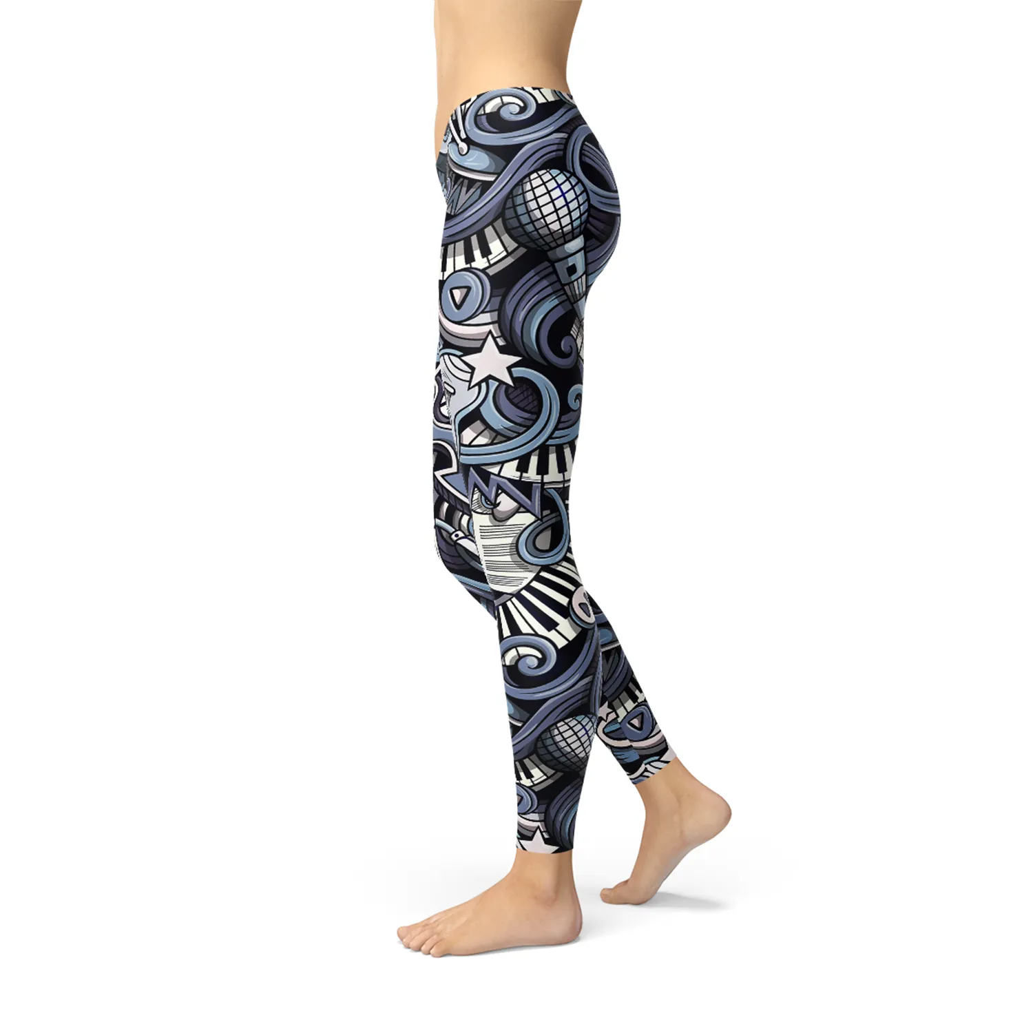 Blue Music Leggings