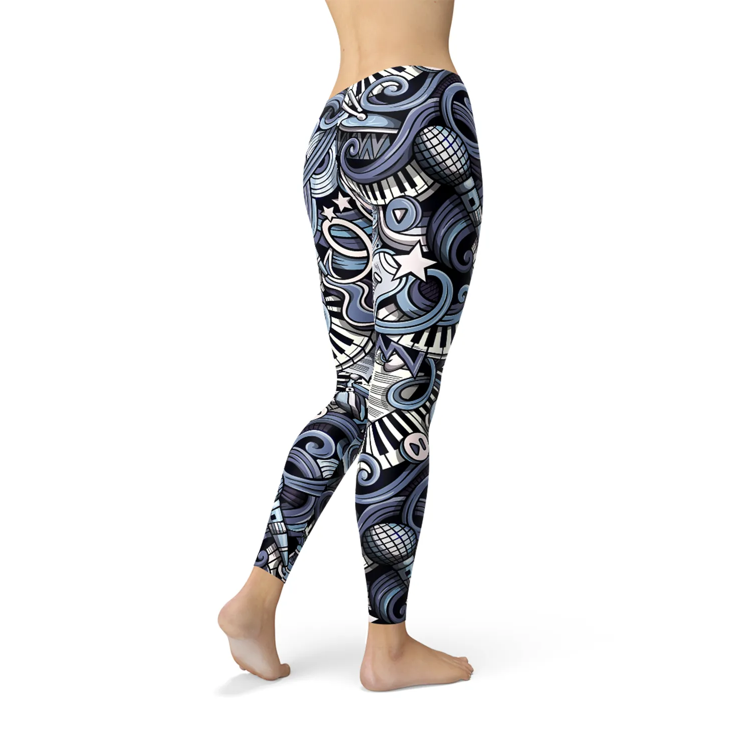 Blue Music Leggings