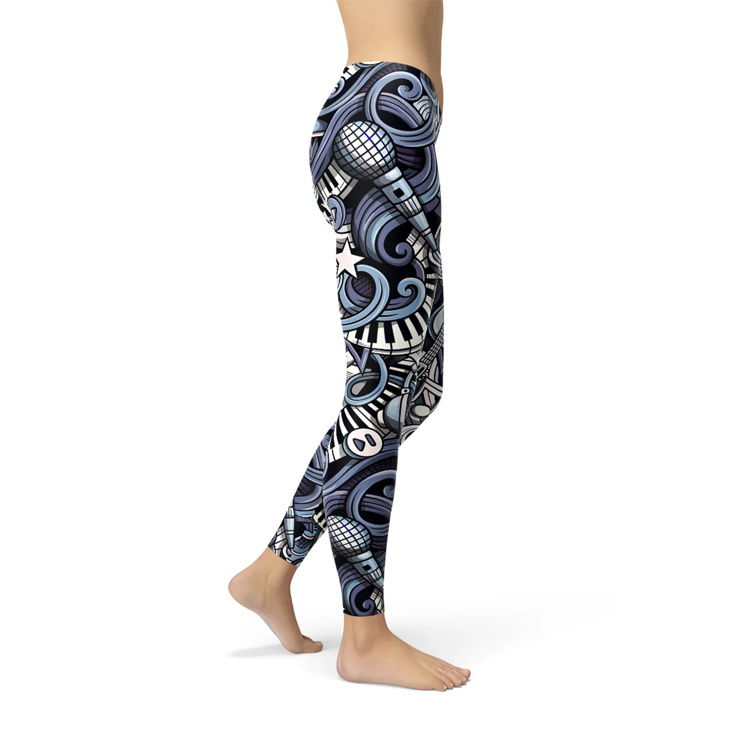 Blue Music Leggings