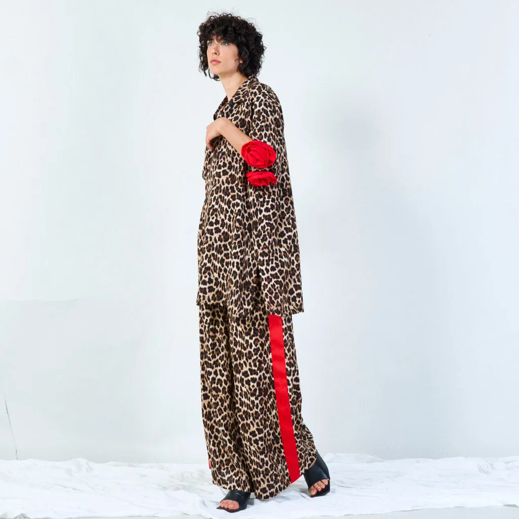 Bold leopard print lounge set wholesale