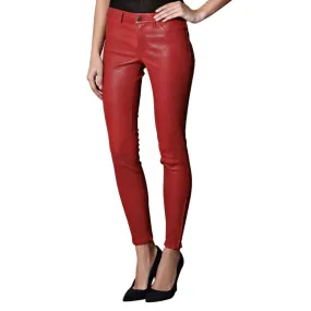 Bright red leather pants (style #16)