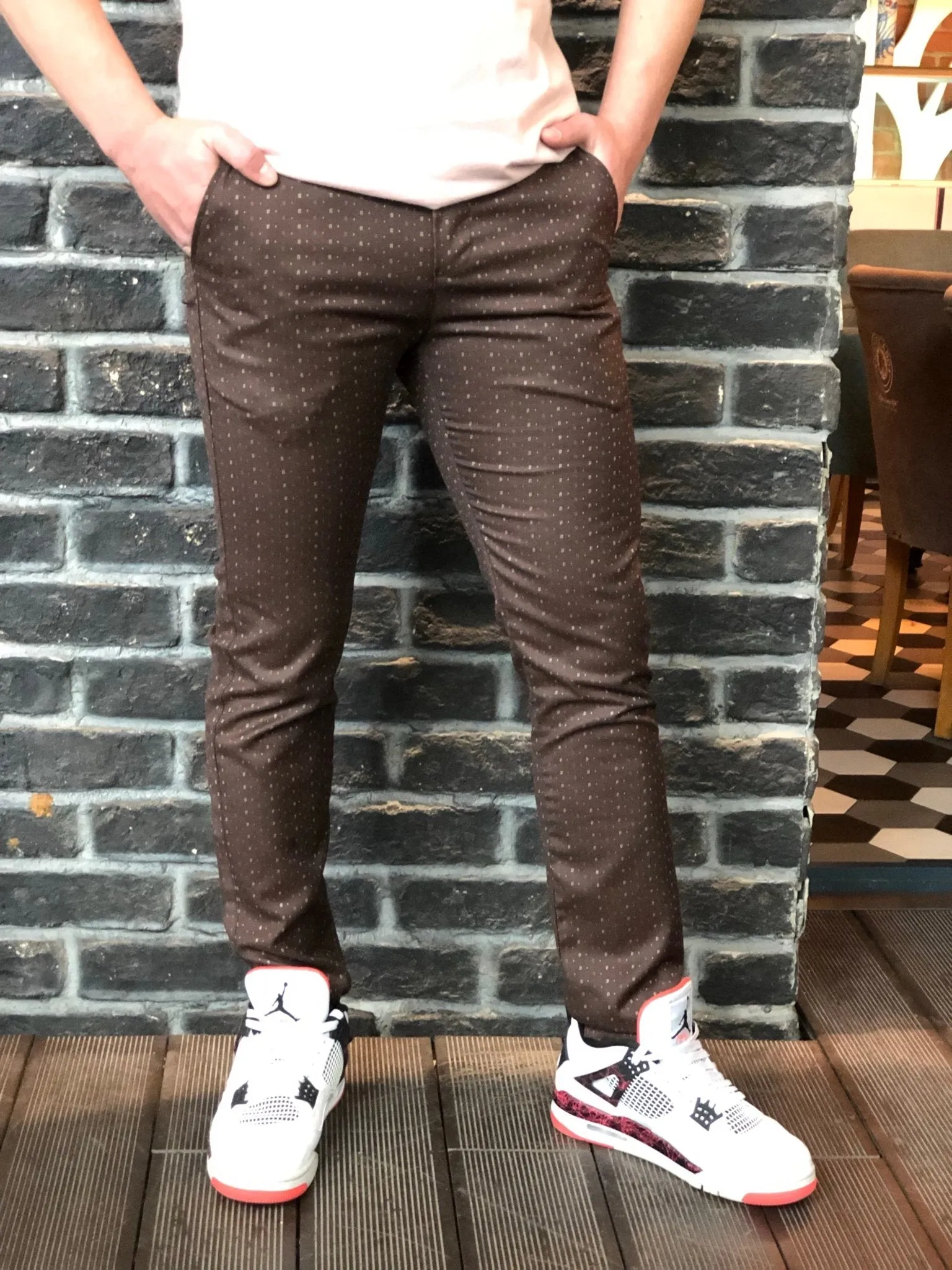 Brown Smoke Slim Fit Casual Pant DJ142 Streetwear Pant