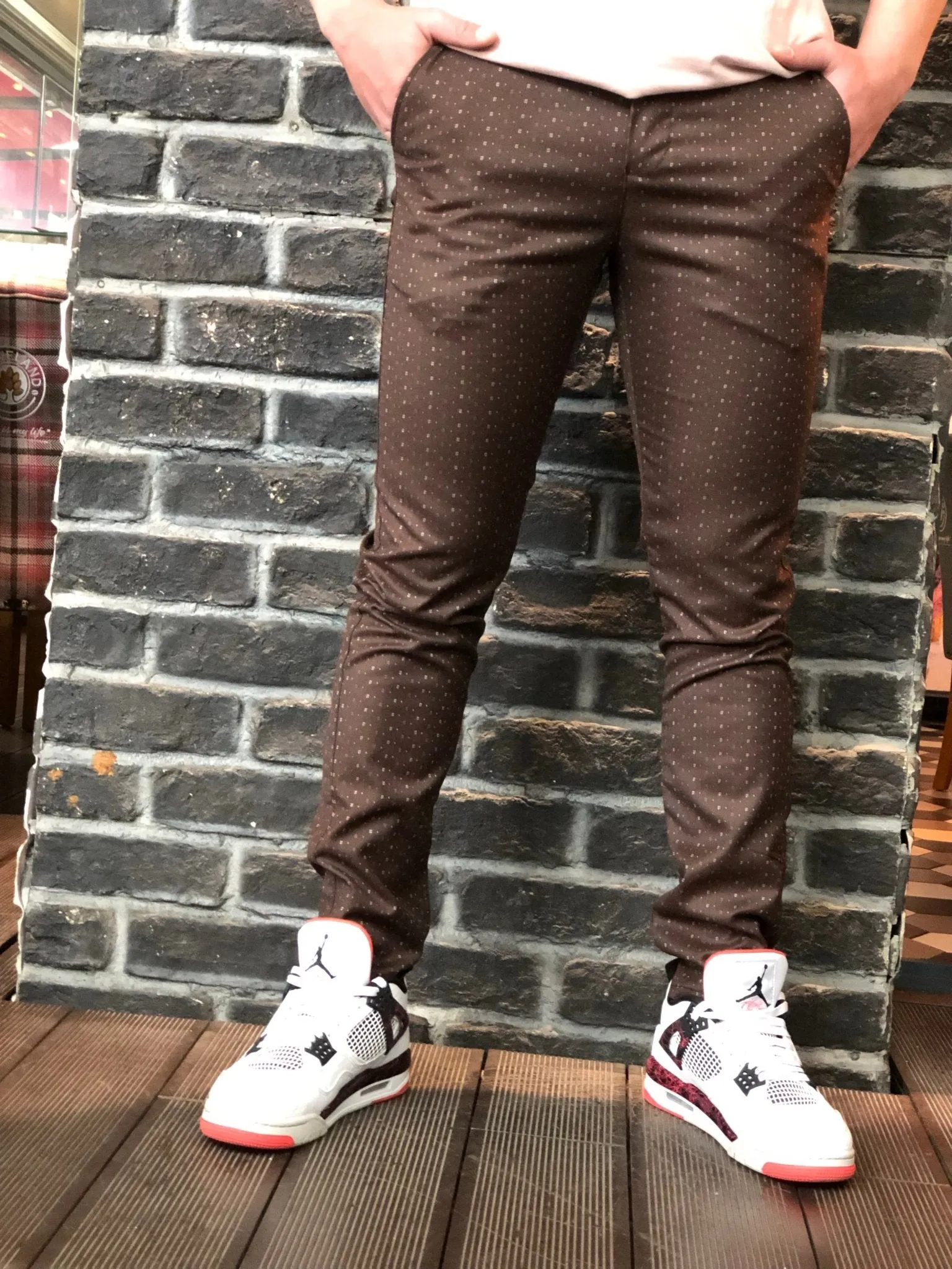 Brown Smoke Slim Fit Casual Pant DJ142 Streetwear Pant