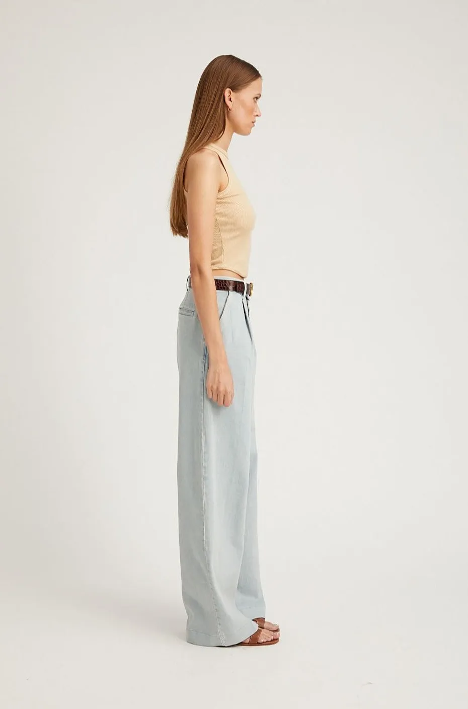 Bruni Denim Pleated Trousers