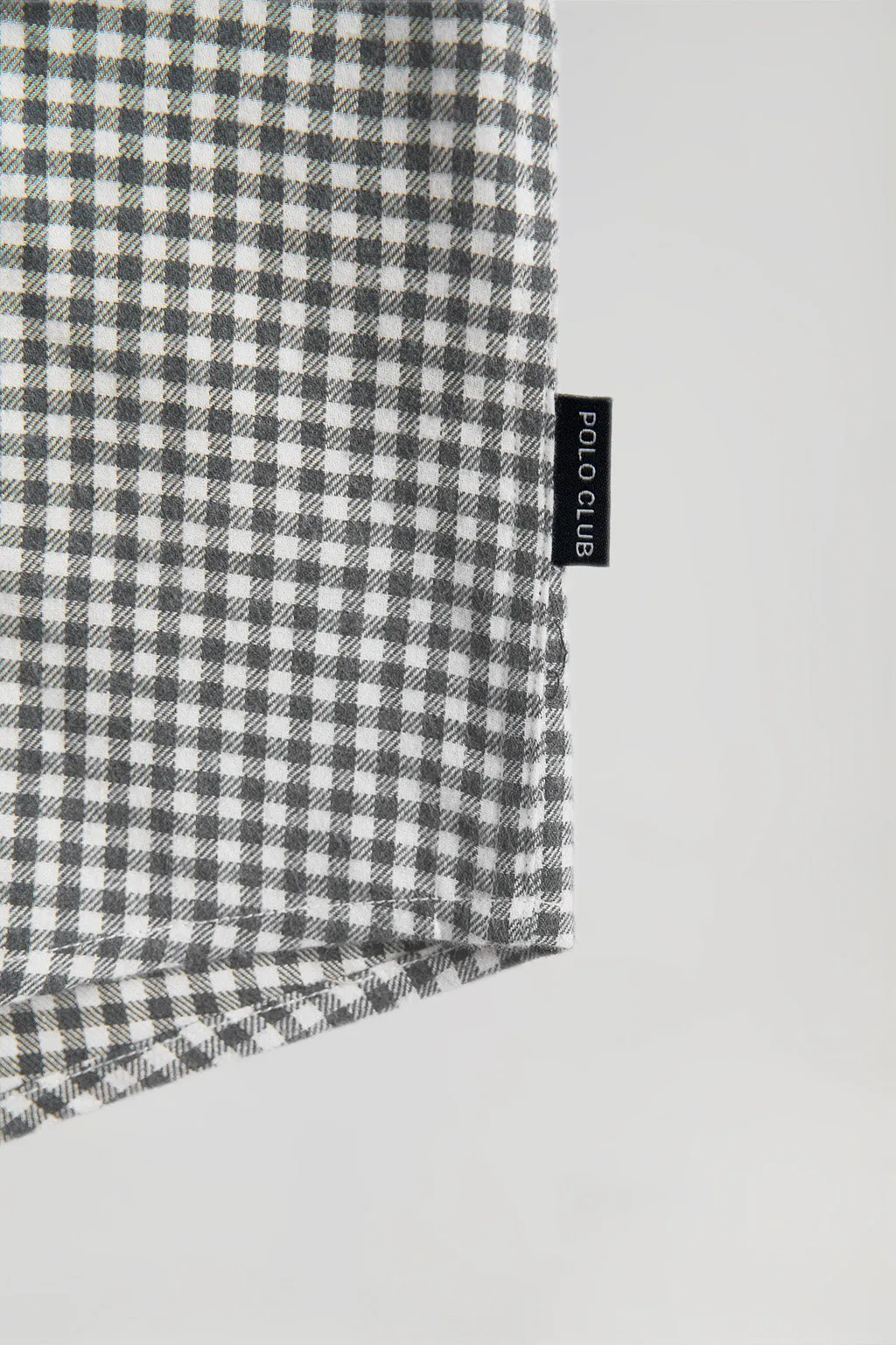 Camisa de cuadros vichy gris de franela con logo Rigby Go