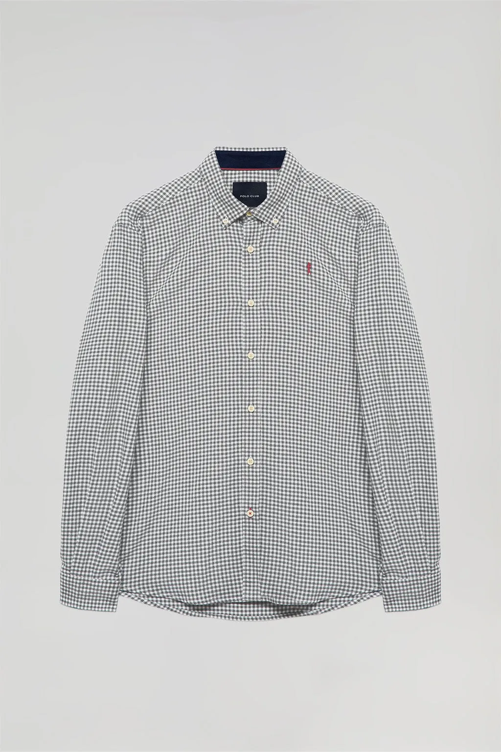 Camisa de cuadros vichy gris de franela con logo Rigby Go