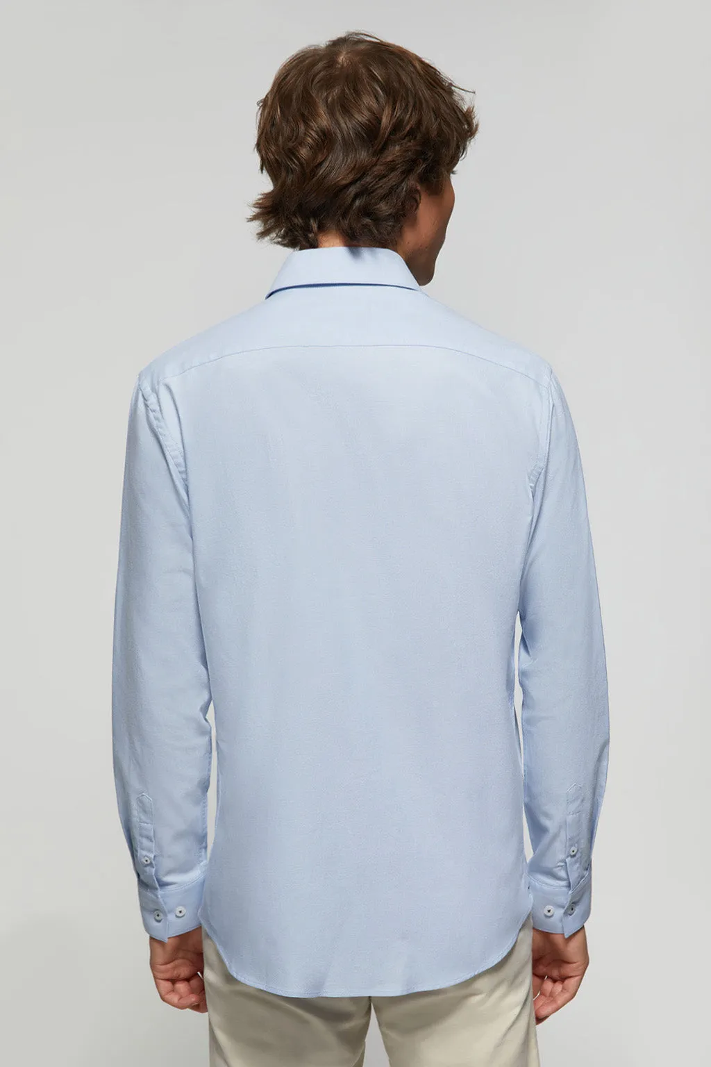 Camisa Oxford Slim azul cielo con logo Rigby Go