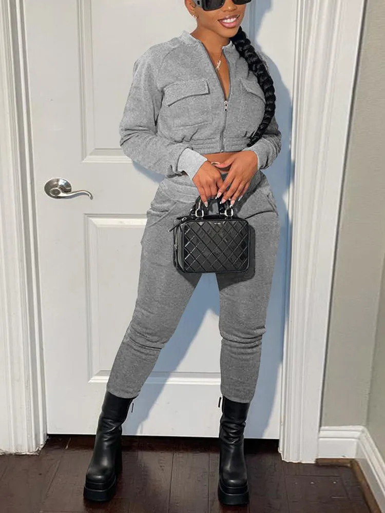 Casual Jacket & Pants Tracksuit Set