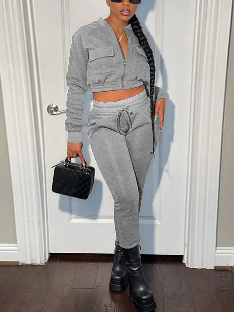 Casual Jacket & Pants Tracksuit Set