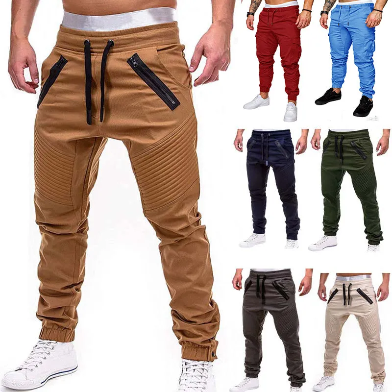 Casual Joggers Pants Sweatpants Multi-pocket Trousers