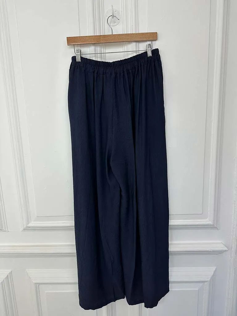 Classic Palazzo Trousers - Navy