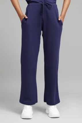 COMFY WIDE-LEG LOUNGE PANTS-NAVY