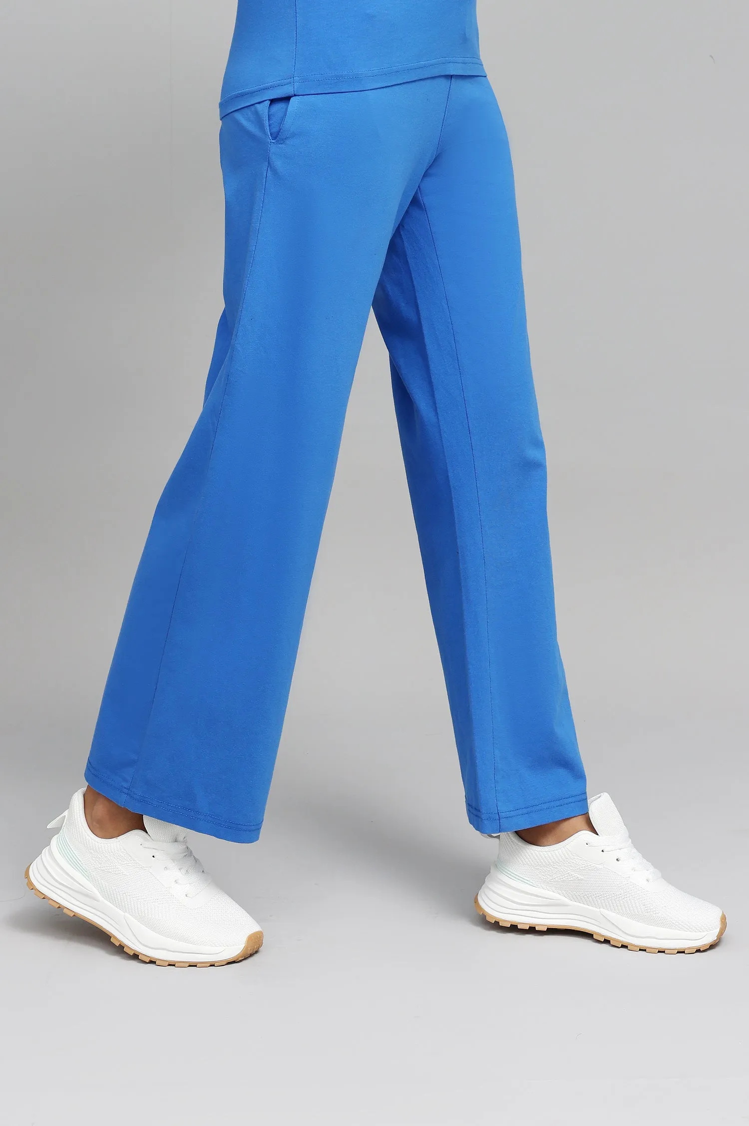 COMFY WIDE-LEG LOUNGE PANTS-ROYAL-BLUE