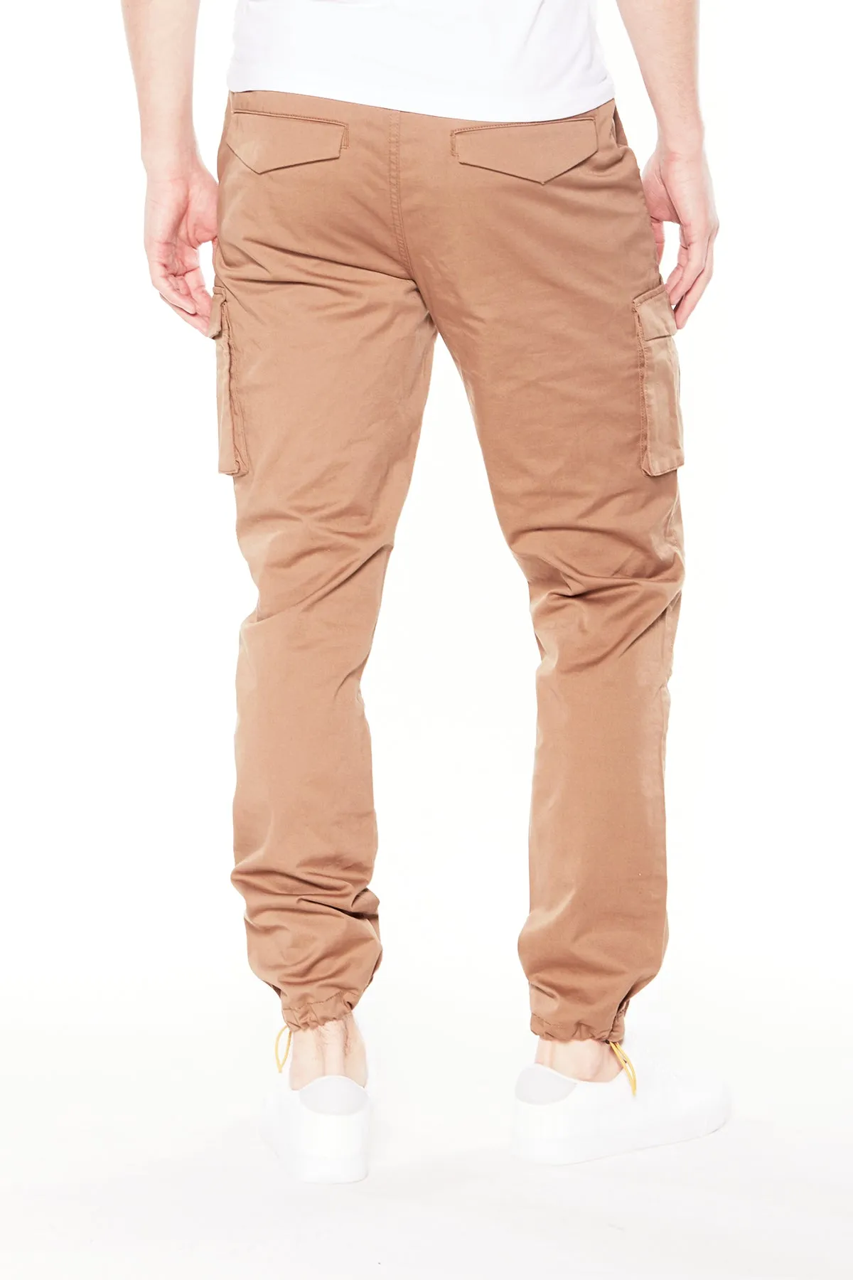 DEAN - Slim Fit Cargo Chinos (Convertible Joggers) - Tobacco