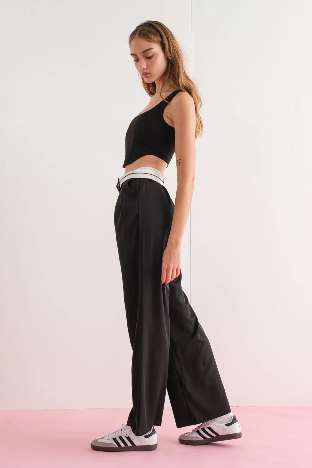 DIANA WIDE LEG PANTS - BLACK