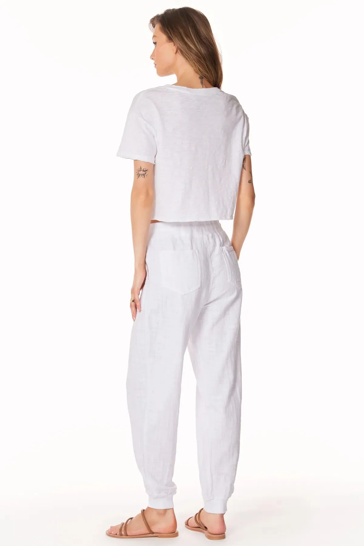 Drawstring Jogger - White