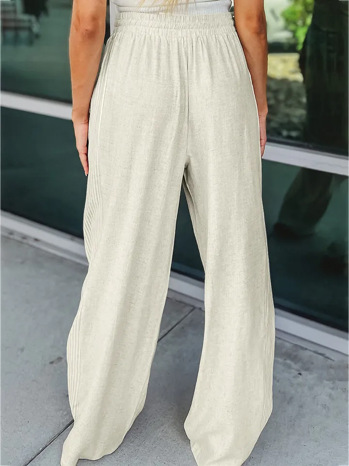 Drawstring Wide Leg Pants