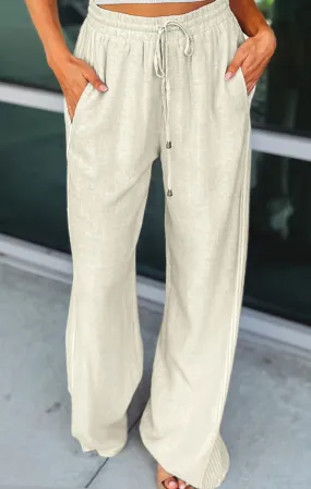 Drawstring Wide Leg Pants