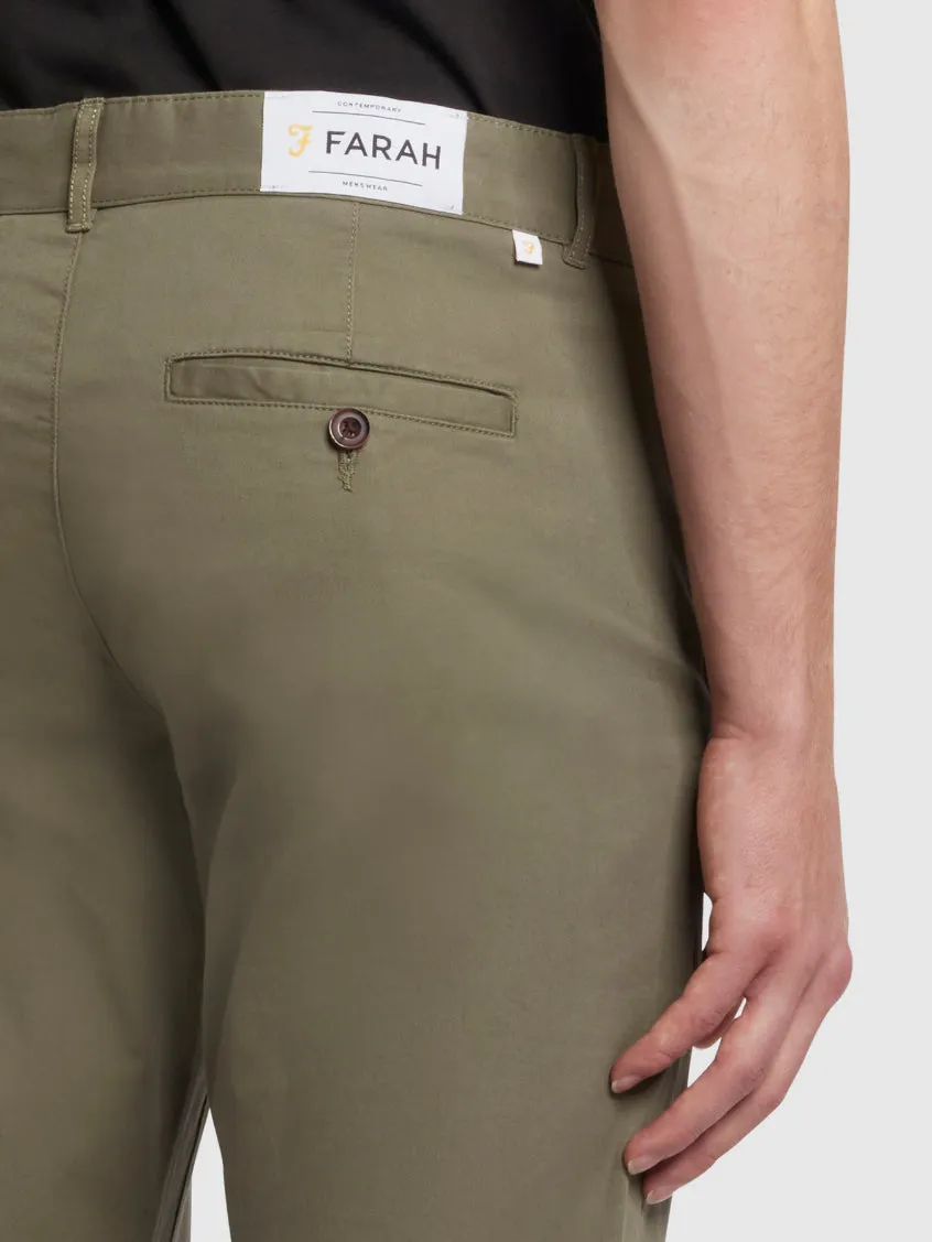 Elm Regular Slim Fit Chinos In Vintage Green