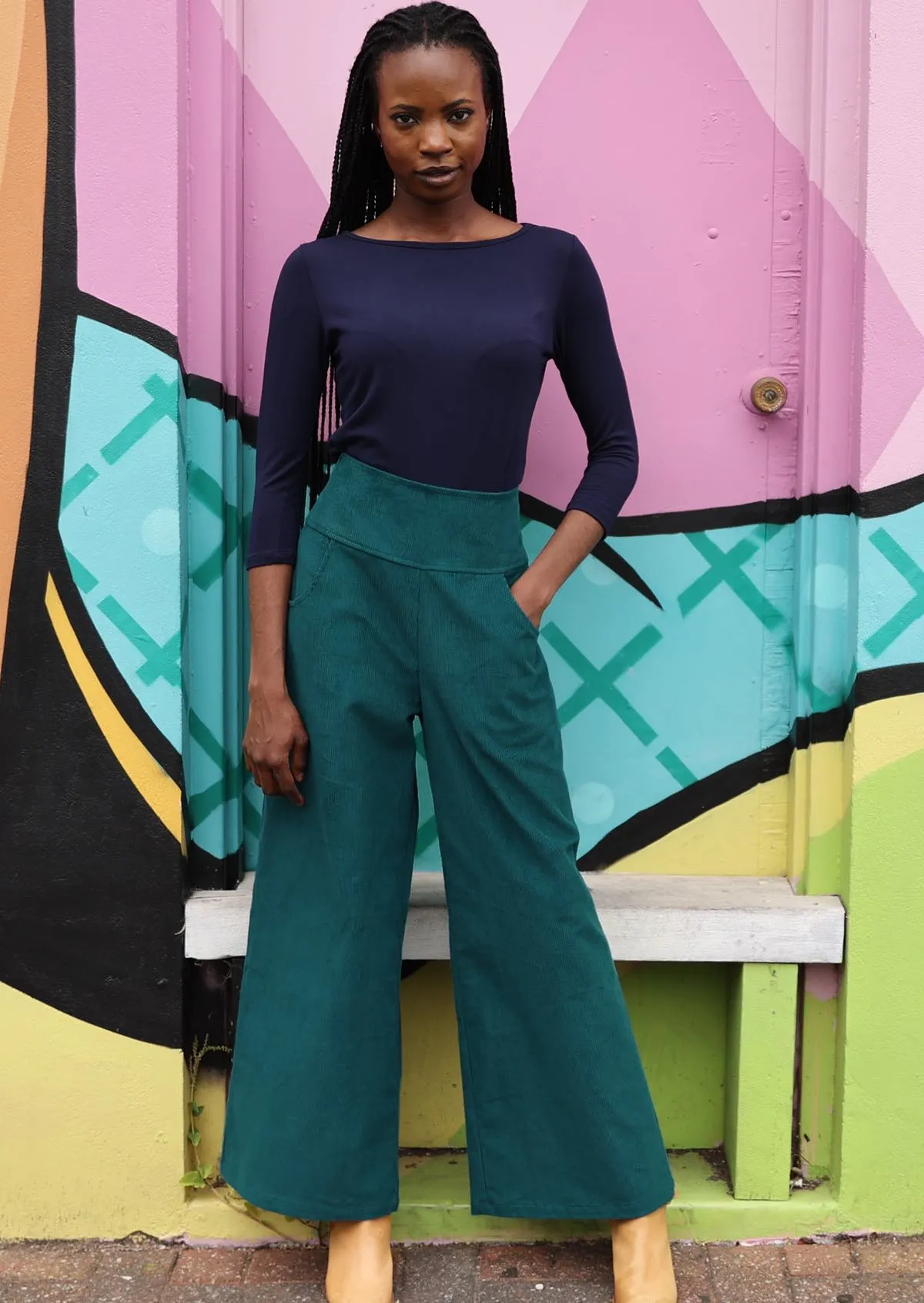 Esta Corduroy Pants Deep Teal