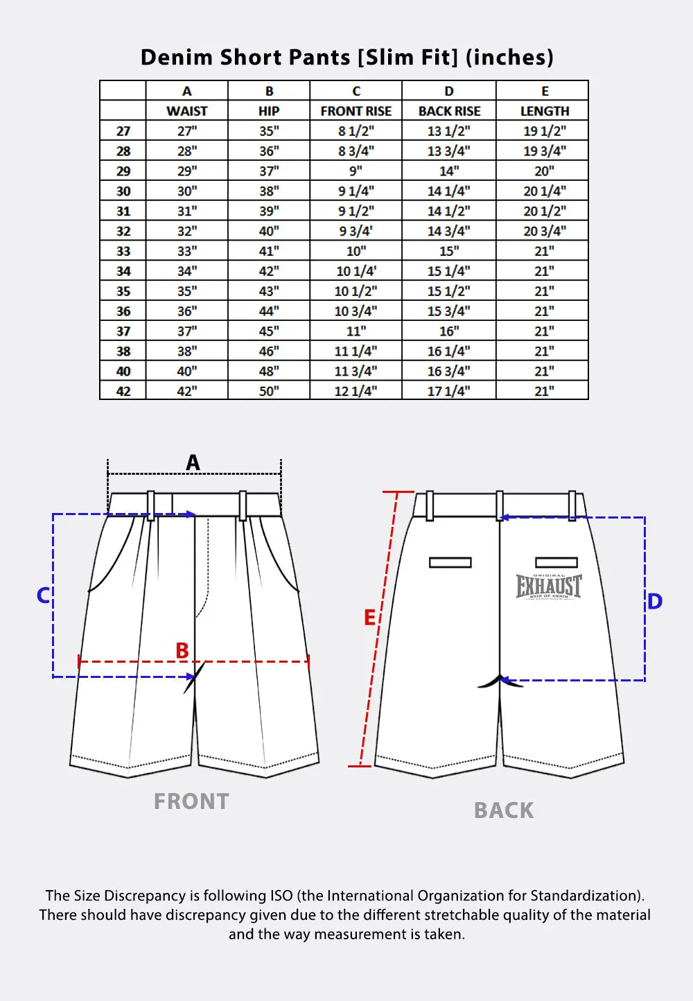 EXHAUST JEANS SHORT PANTS [SLIM FIT] 1552