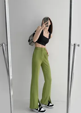 Feeling Casual Chique front slit mopping pants