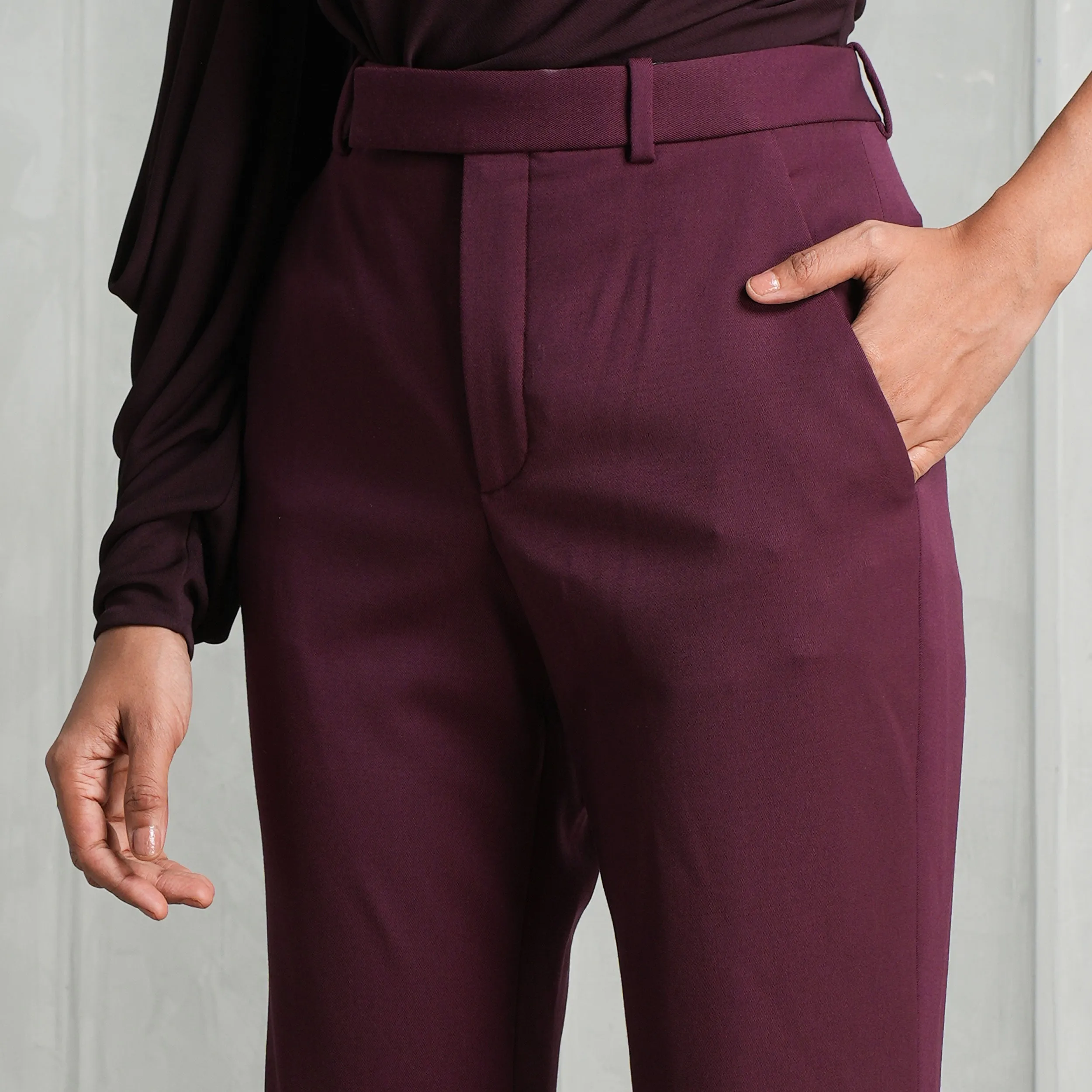 Flared High-Waisted Trousers