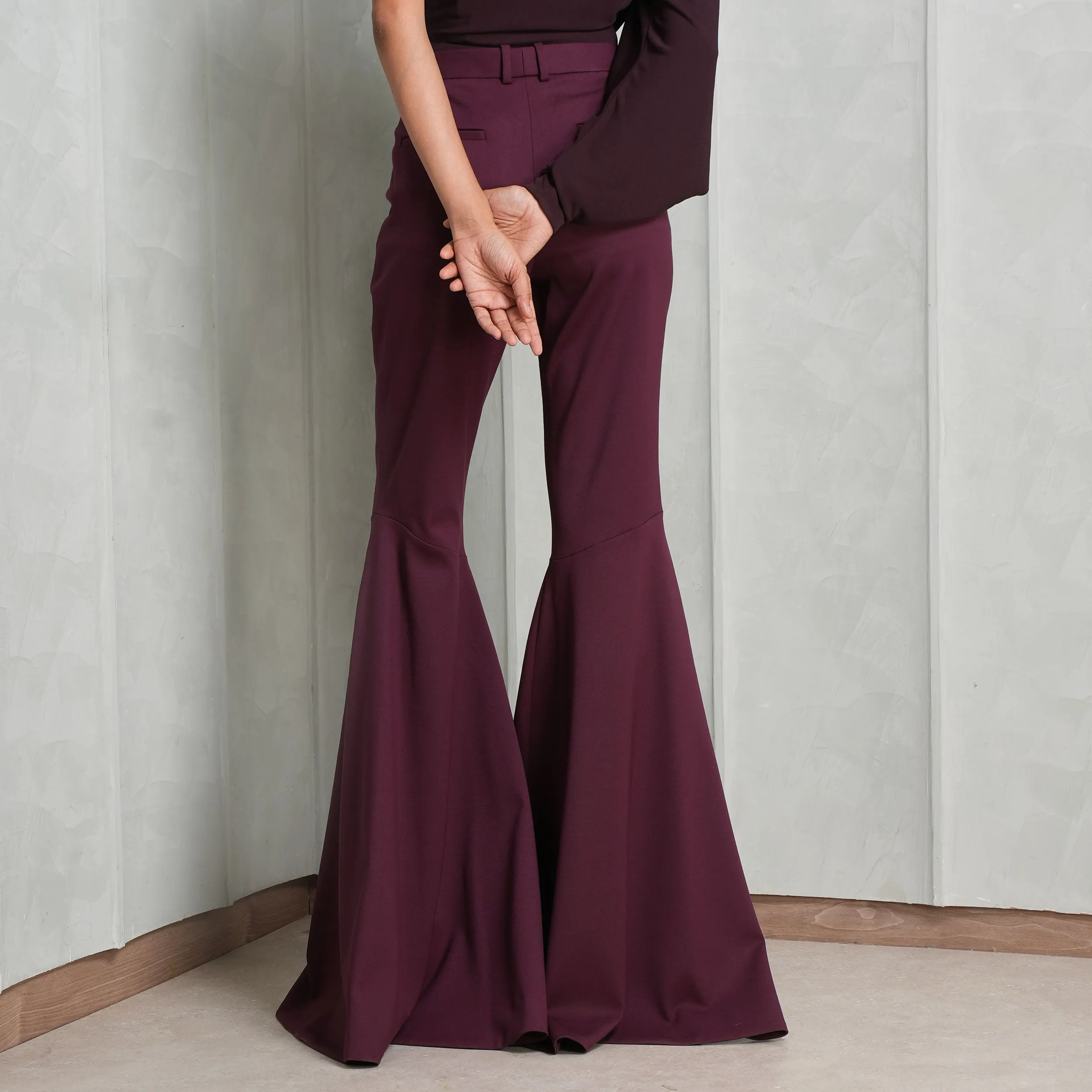 Flared High-Waisted Trousers