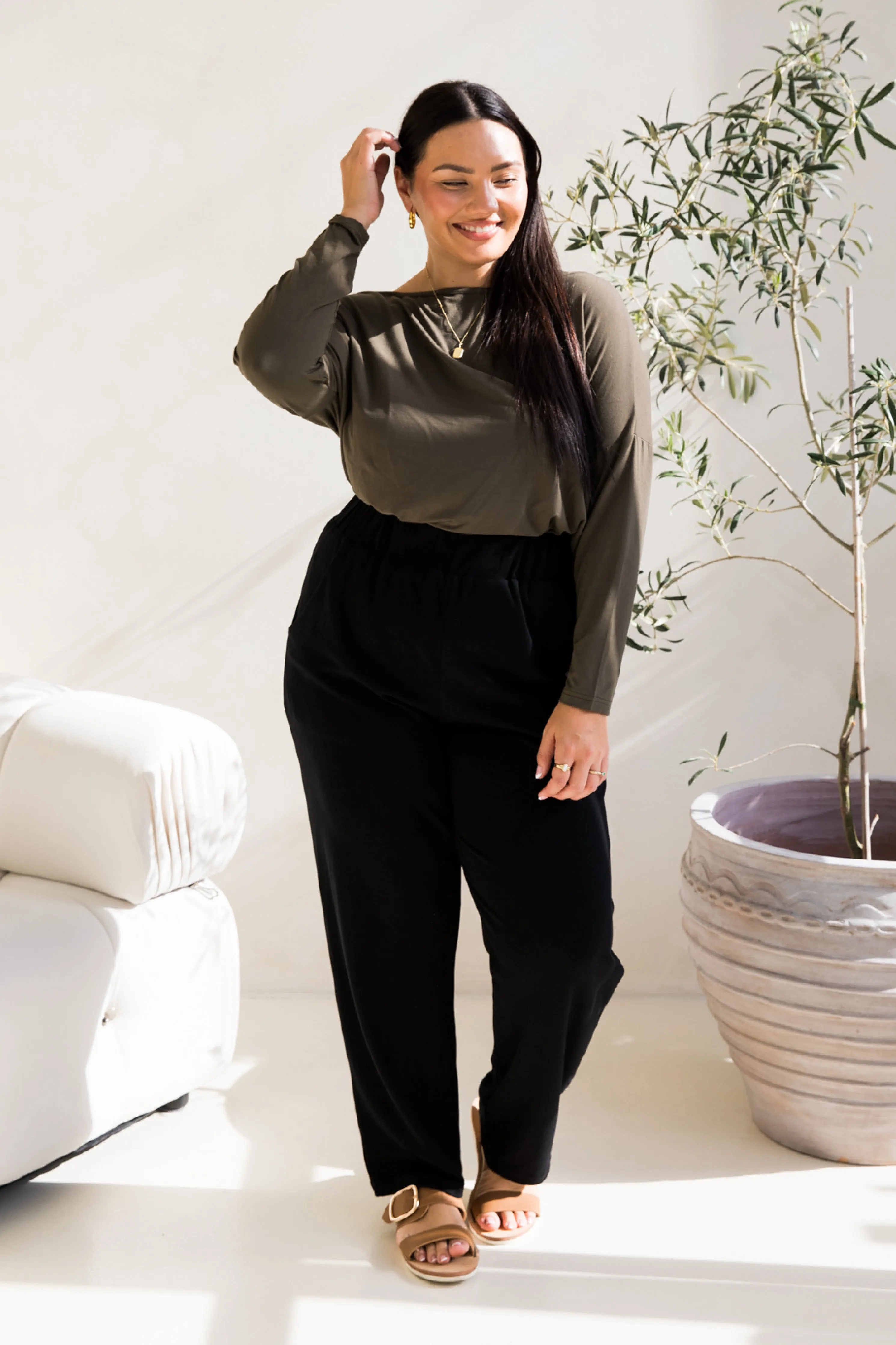 Frankie Lounge Pant in Black