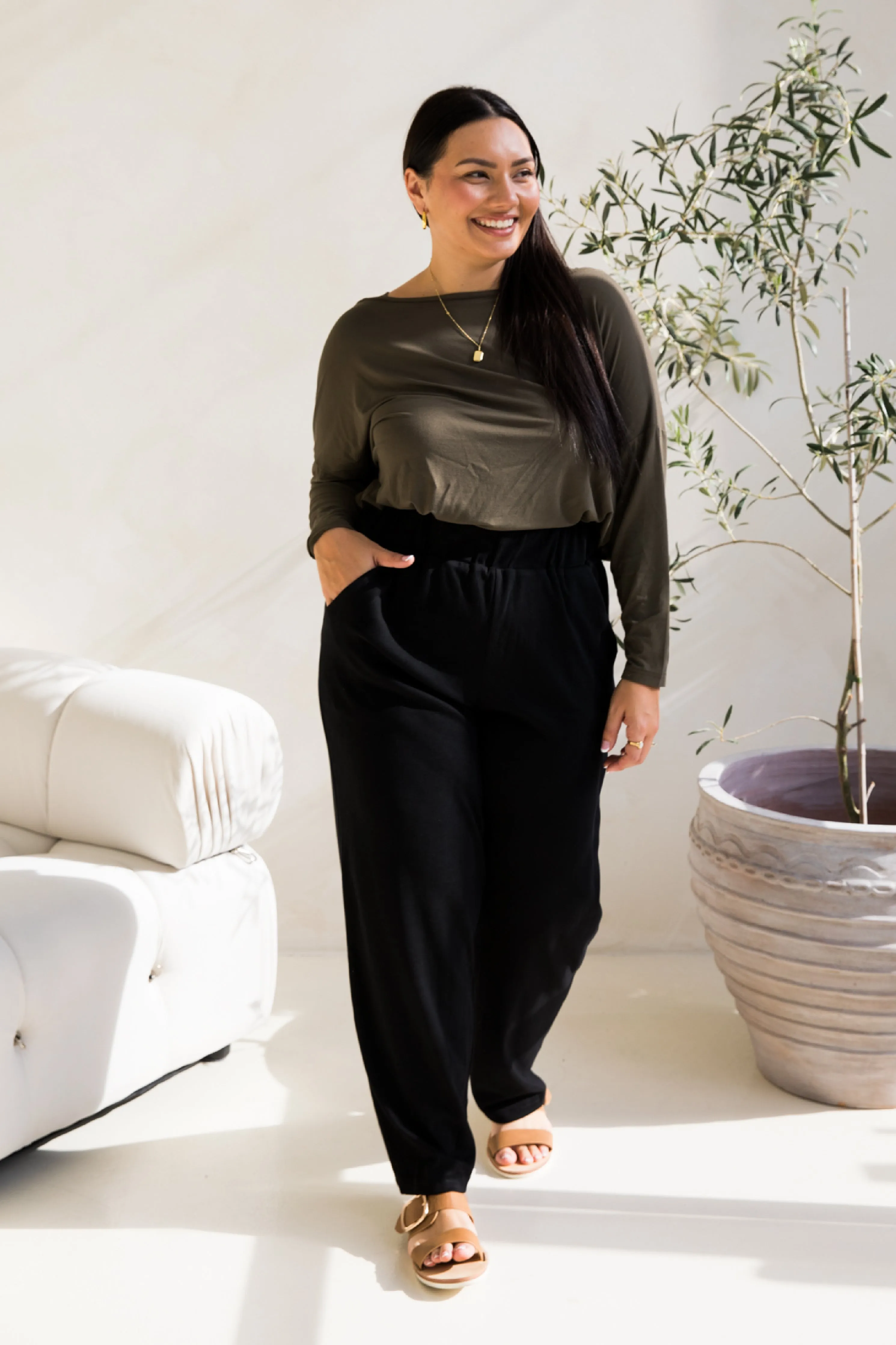 Frankie Lounge Pant in Black