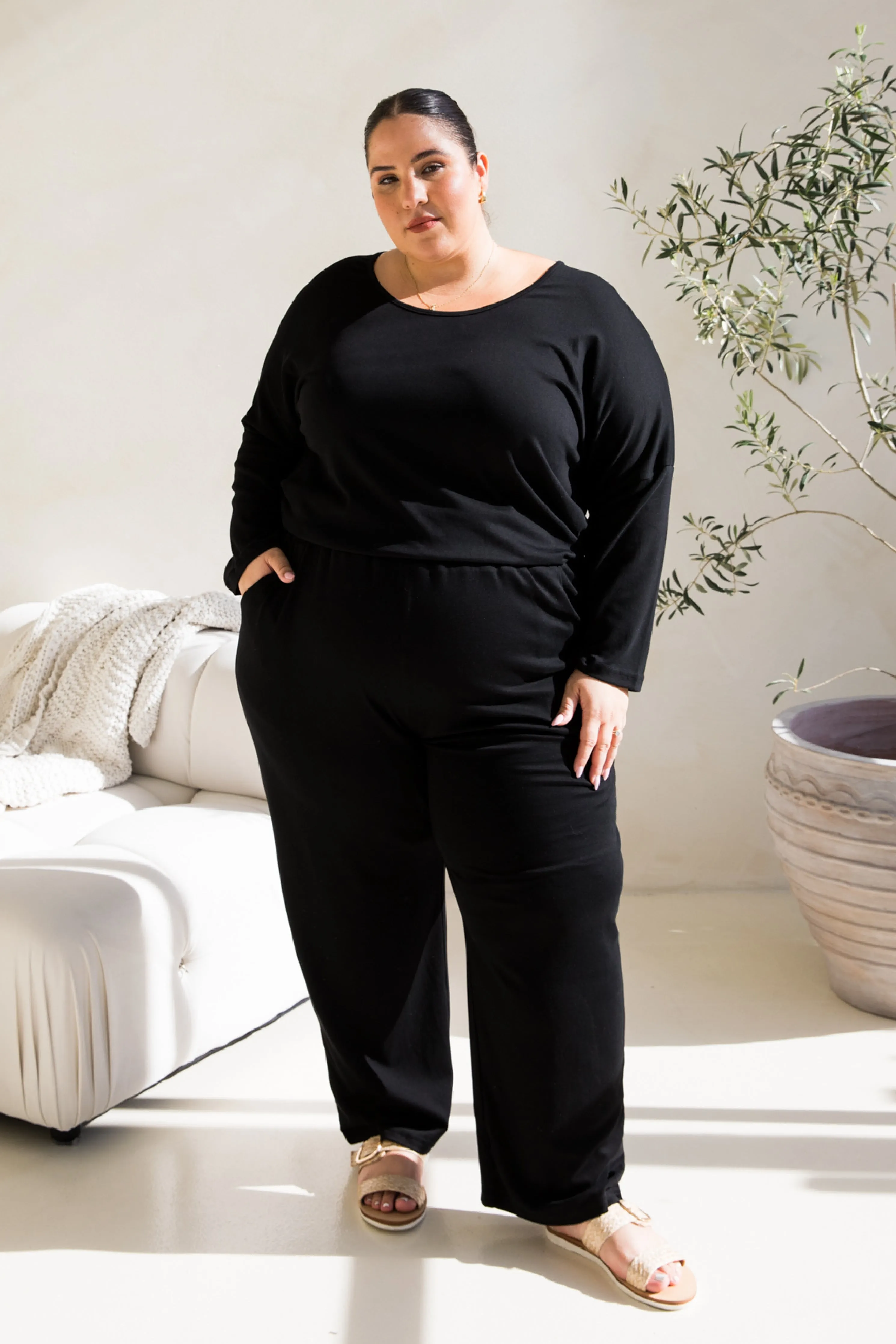 Frankie Lounge Pant in Black