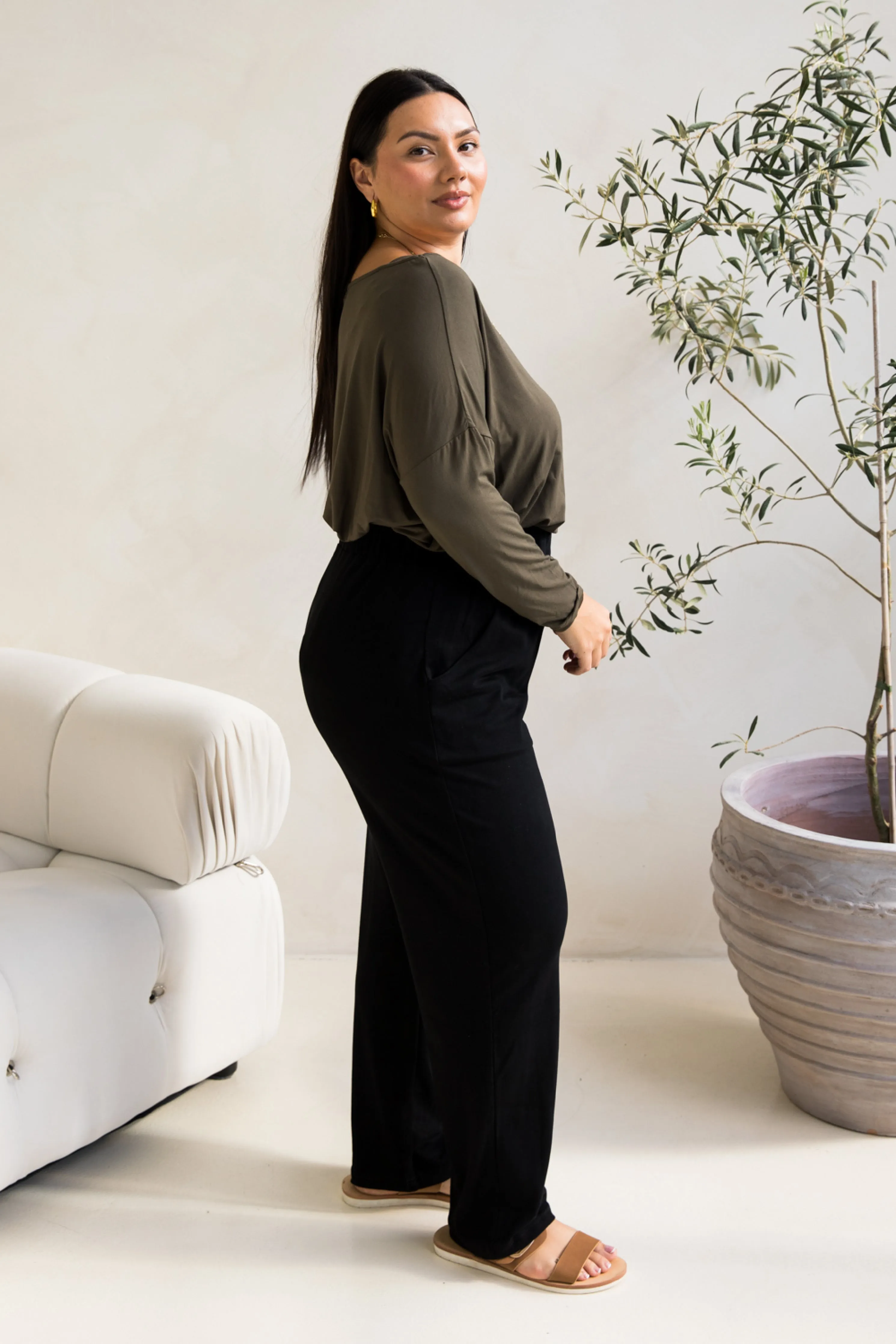 Frankie Lounge Pant in Black