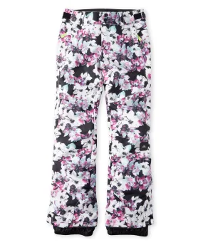 Girl's Charm Aop Snow Pants - Blue Ice Flower