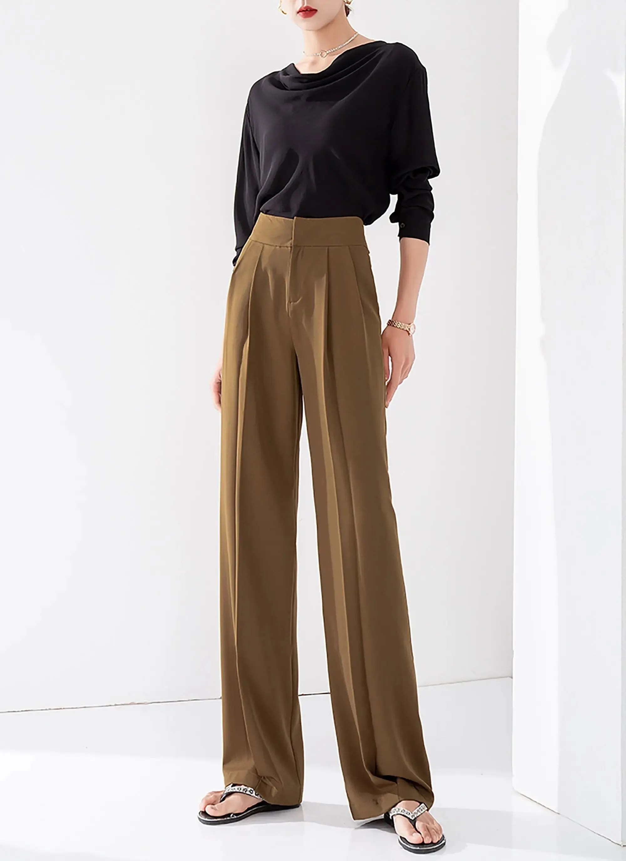 High Waist Palazzo Wide Leg Pants