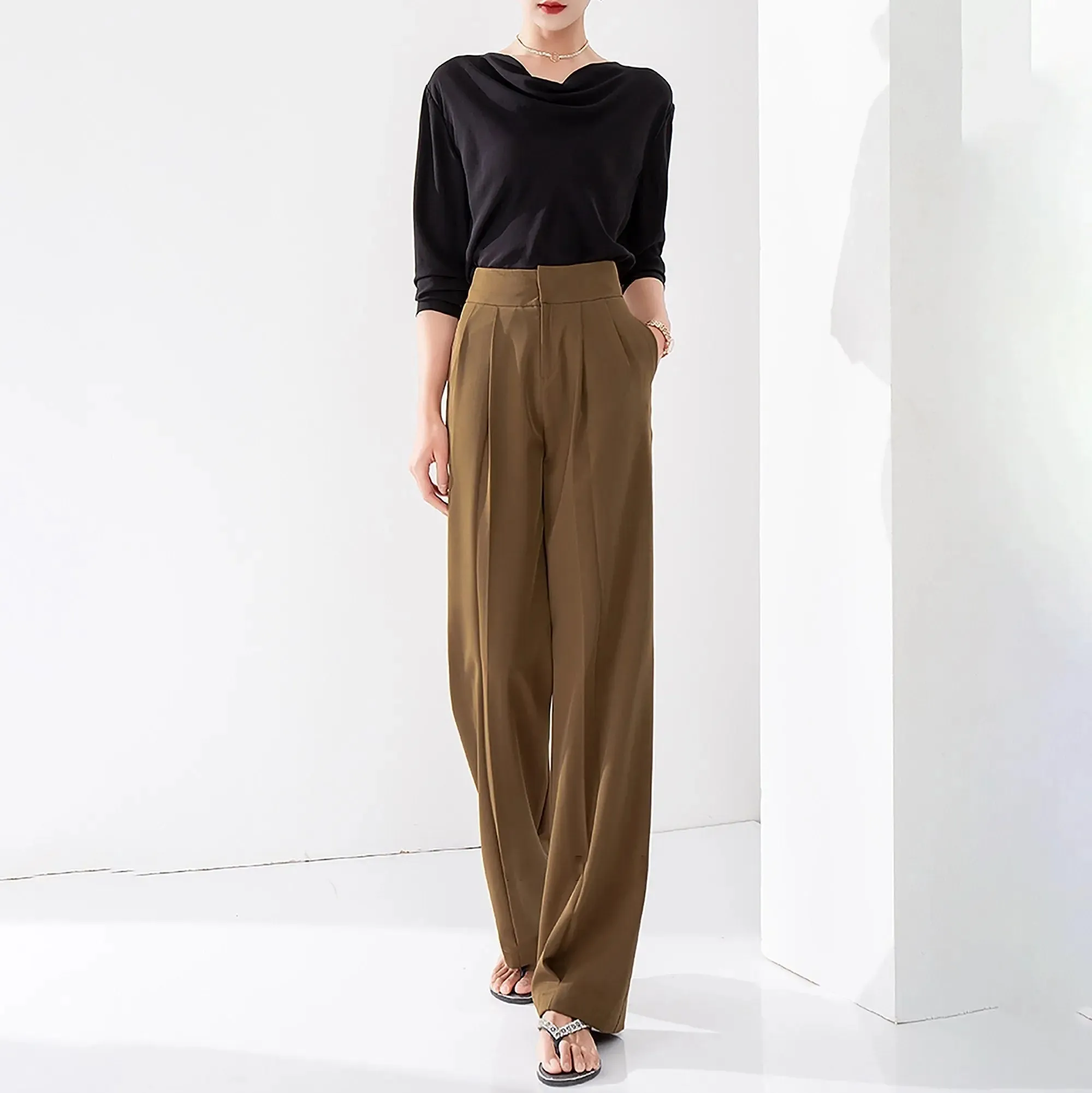 High Waist Palazzo Wide Leg Pants